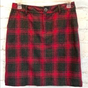 Eddie Bauer plaid wool skirt